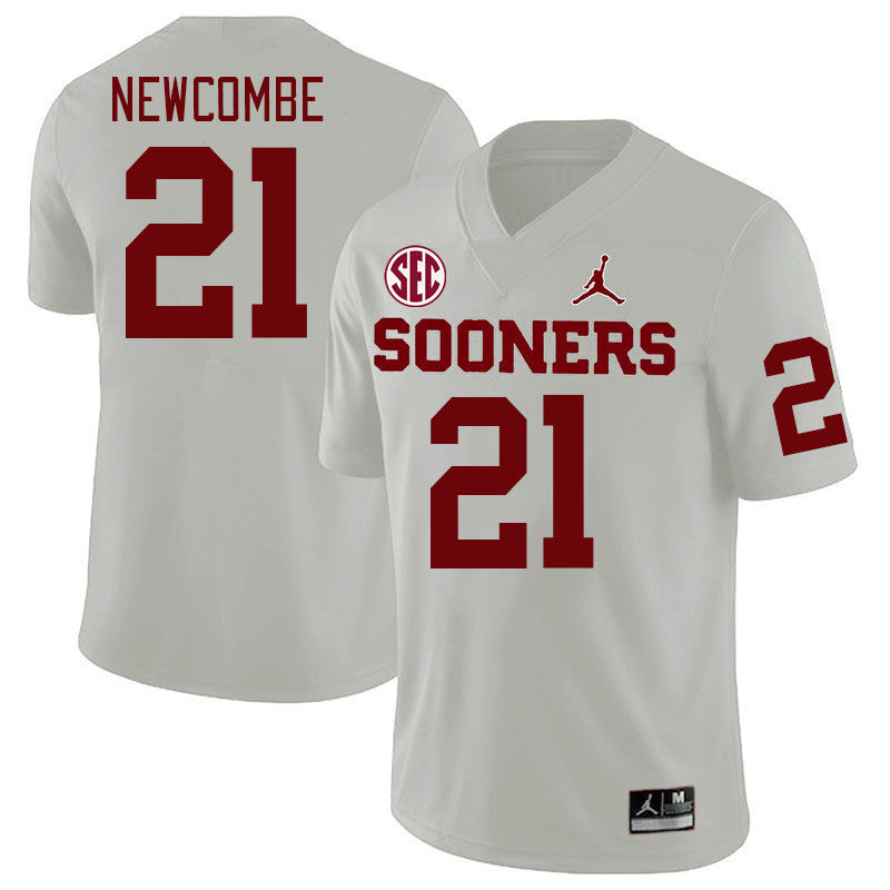 Men #21 Jeremiah Newcombe Oklahoma Sooners 2024 SEC Conference College Football Jerseys-White